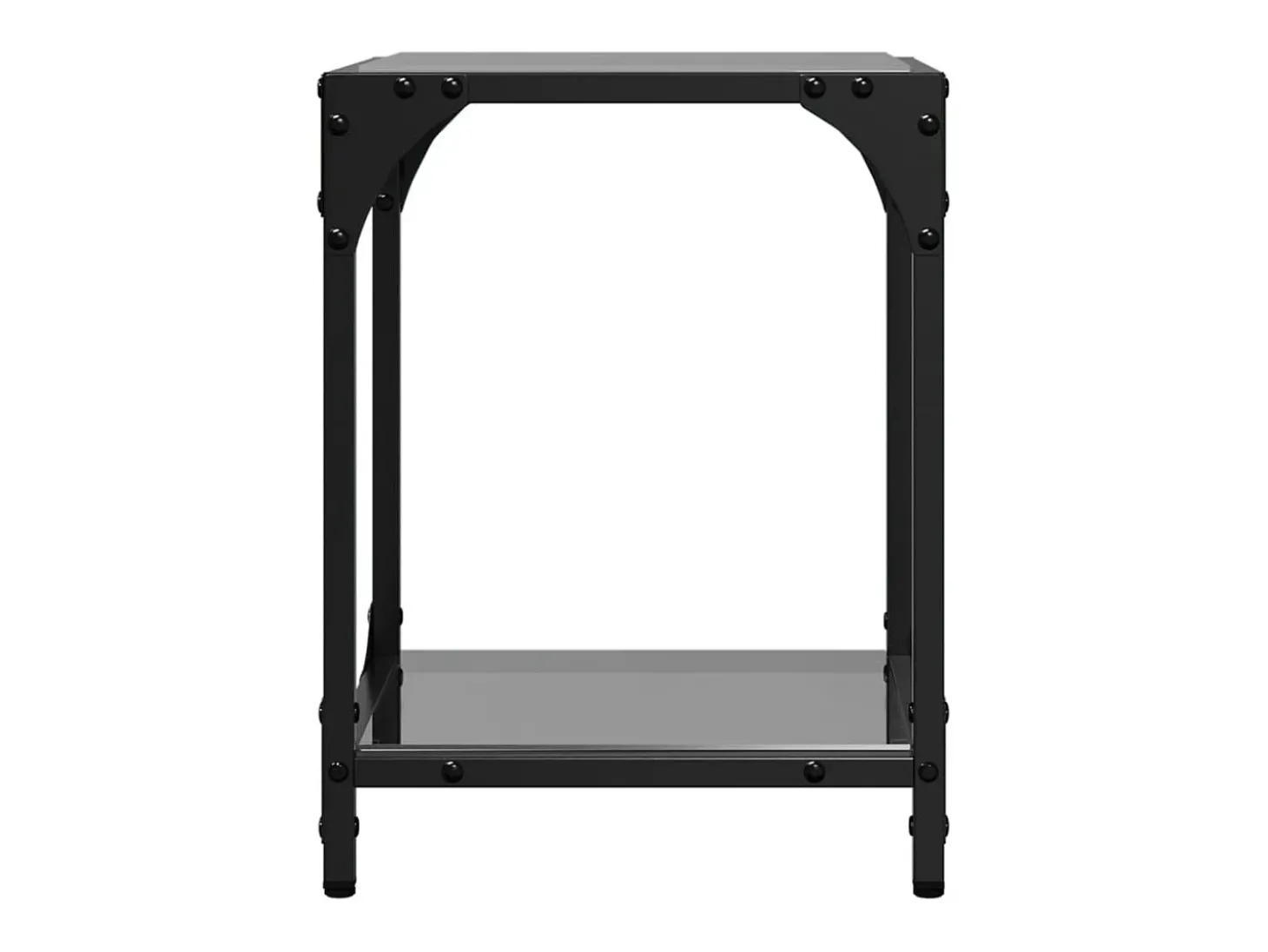 Mesas de centro c/ topo em vidro preto 2 pcs 30x30x40 cm aço PT171202