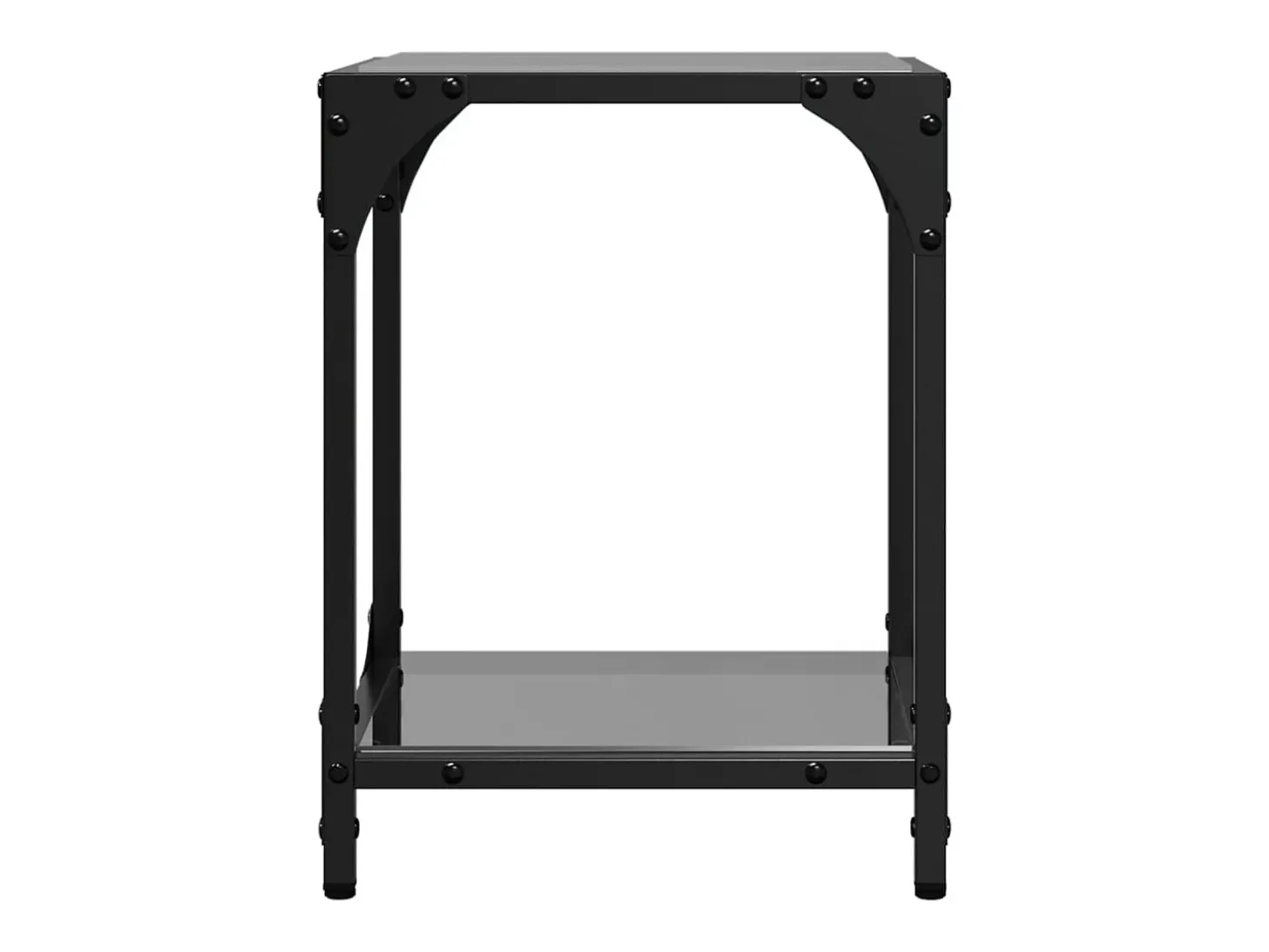 Mesas de centro c/ topo em vidro preto 2 pcs 30x30x40 cm aço PT171202