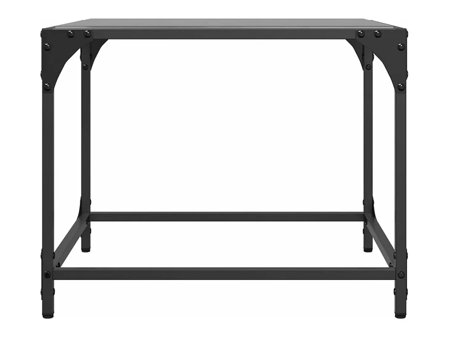 Mesas de centro c/ topo em vidro preto 2 pcs 50x50x40 cm aço