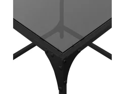 Mesas de centro c/ topo em vidro preto 2 pcs 50x50x40 cm aço