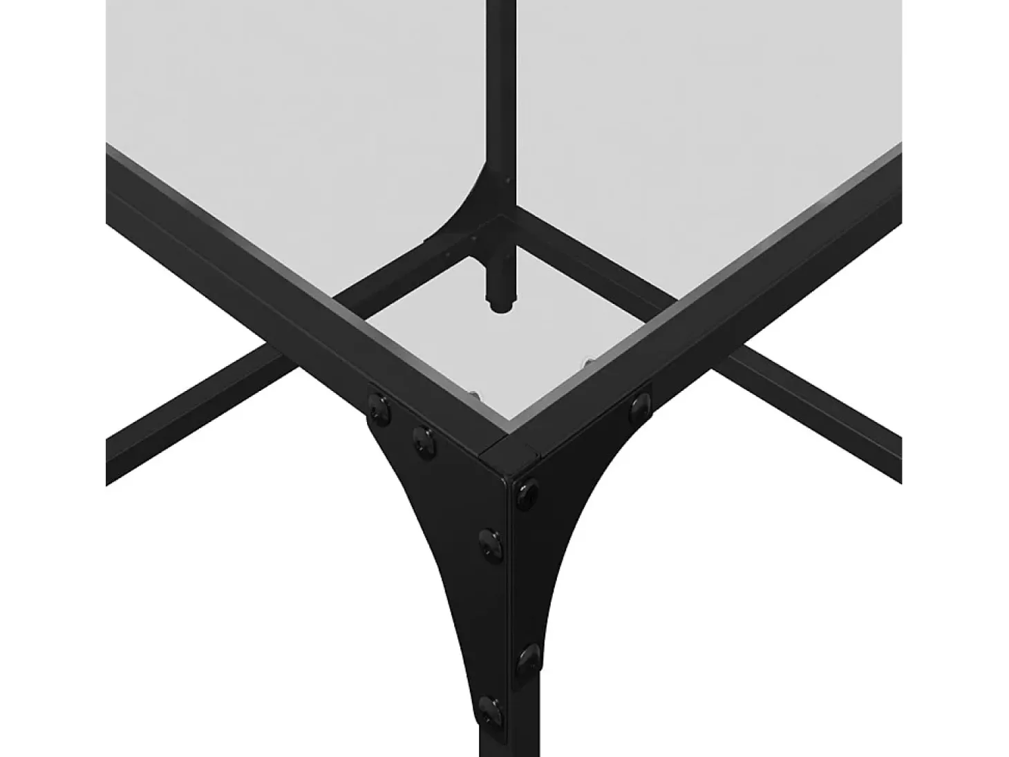 Mesas de centro c/ topo vidro transparente 2 pcs 50x50x40cm aço