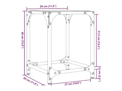 Mesas de centro c/ topo vidro transparente 2 pcs 30x30x40cm aço