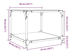 Mesas de centro c/ topo vidro transparente 2 pcs 50x50x40cm aço