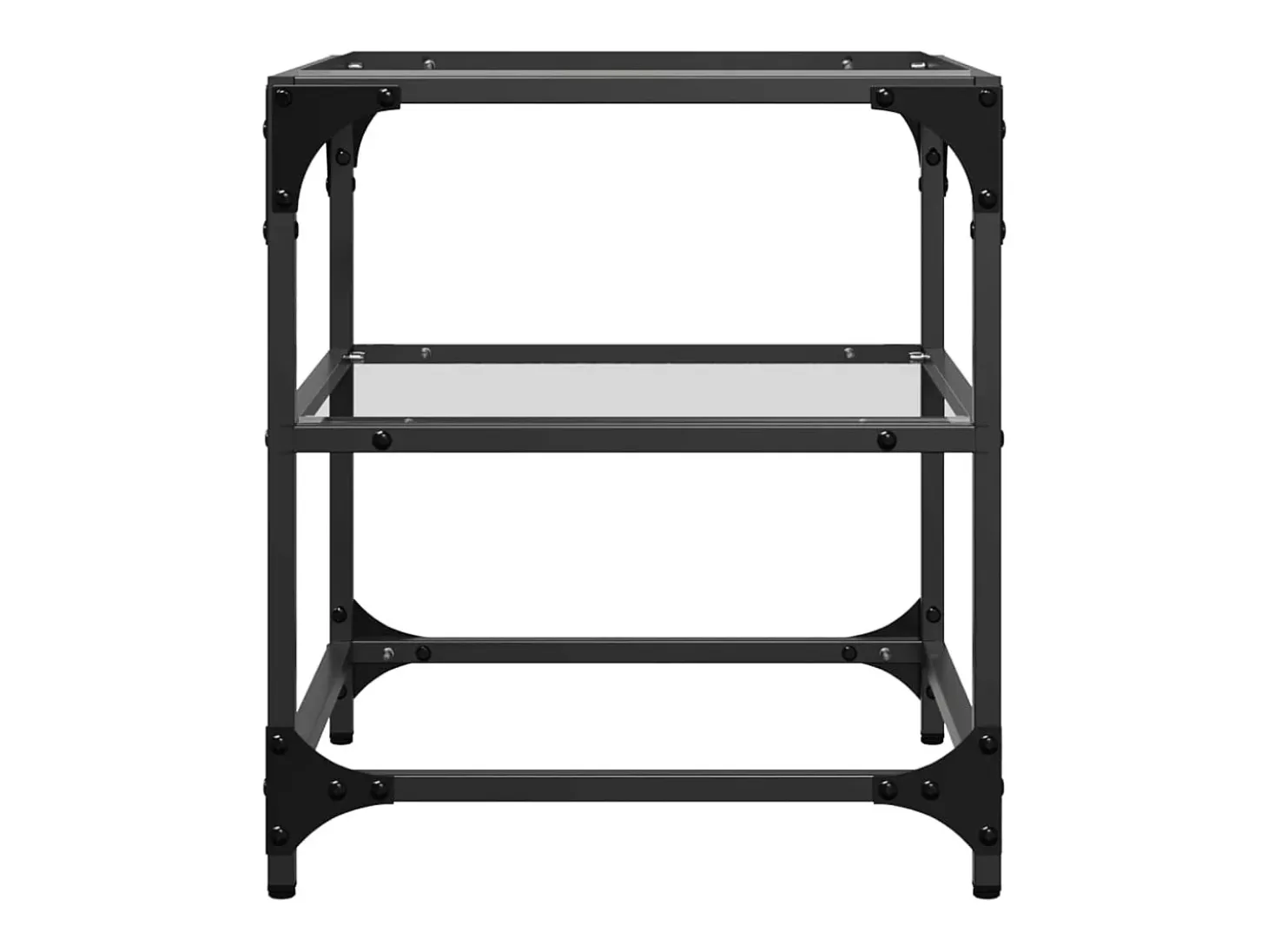 Mesas de centro c/ topo vidro transparente 2 pcs 40x40x45cm aço PT376137