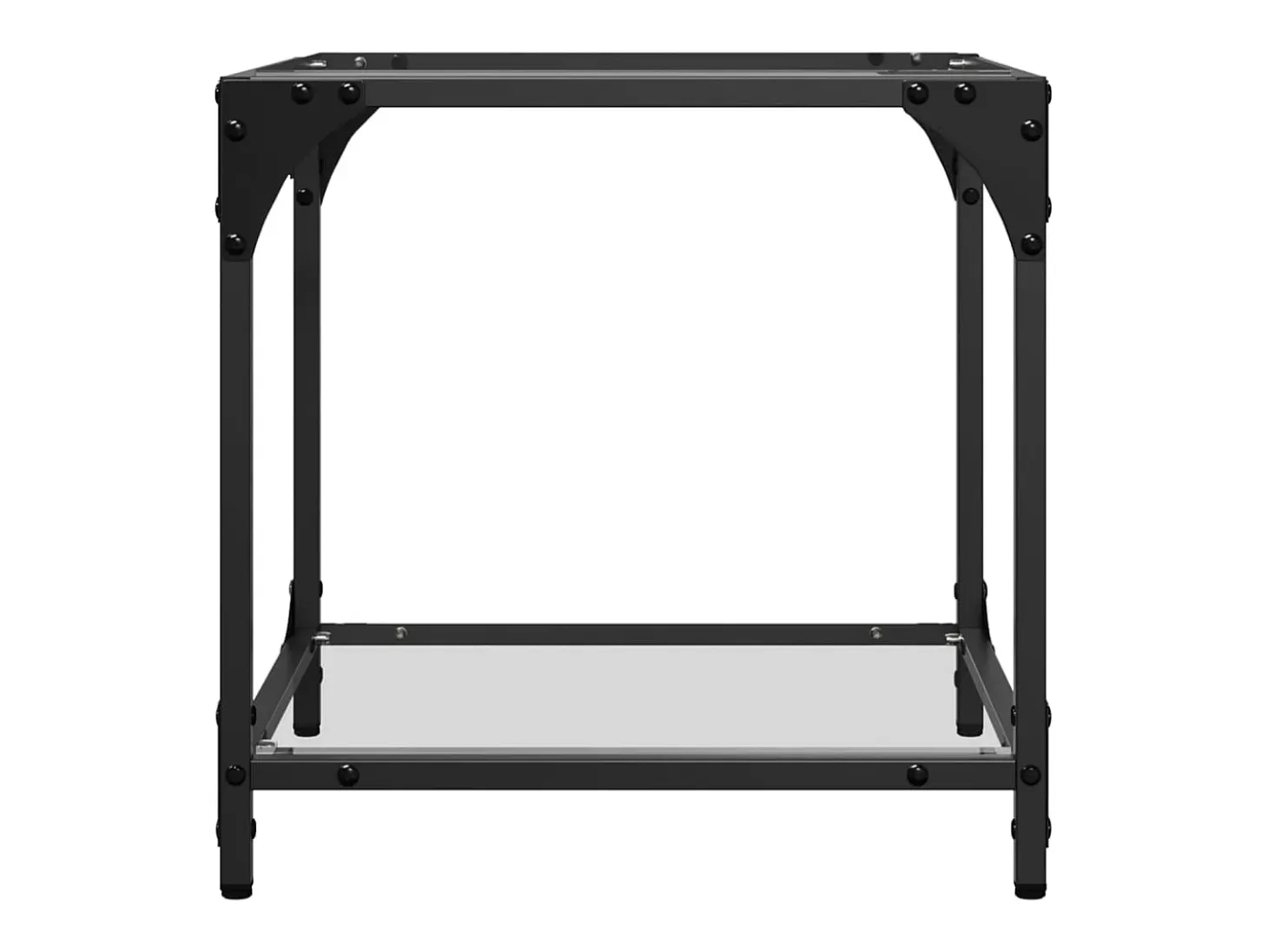 Mesas de centro c/ topo vidro transparente 2 pcs 40x40x40cm aço PT883400
