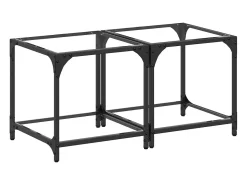 Mesas de centro c/ topo vidro transparente 2 pcs 40x40x40cm aço PT883400