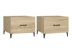 Mesas de centro com pernas de metal 2 pcs 50x50x40 cm sonoma PT238449