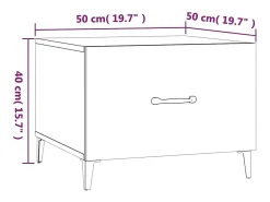 Mesas de centro com pernas de metal 2 pcs 50x50x40 cm preto
