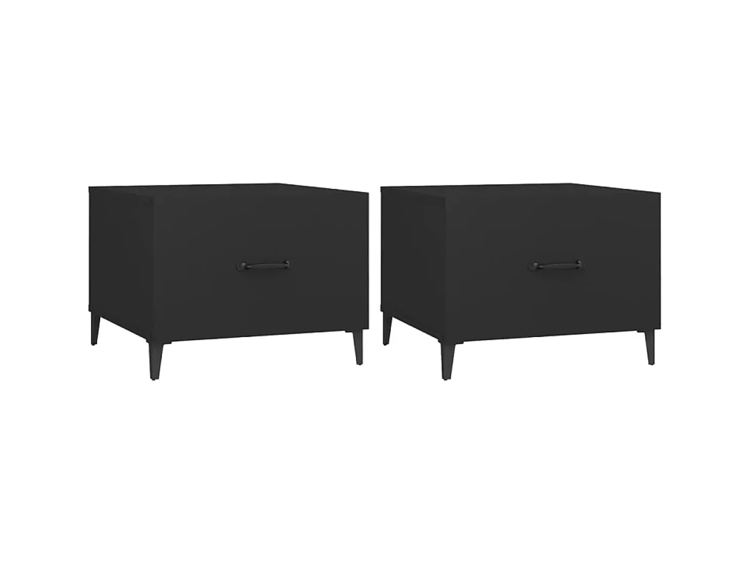 Mesas de centro com pernas de metal 2 pcs 50x50x40 cm preto PT746973