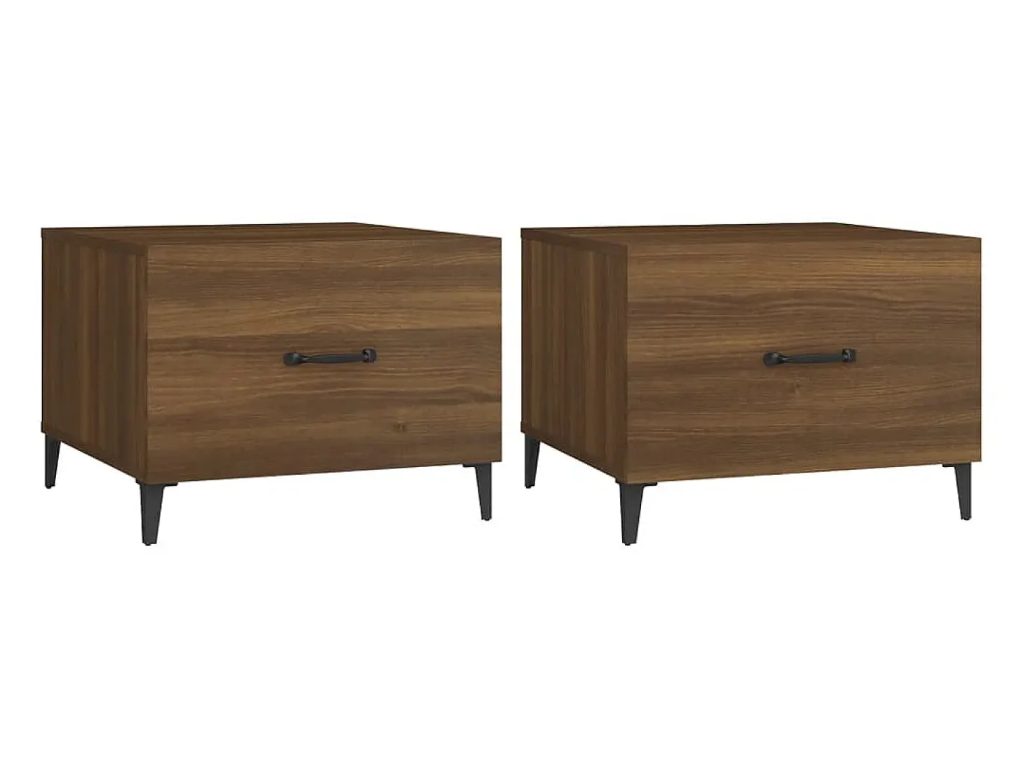 Mesas de centro com pernas de metal 2 pcs 50x50x40 cm castanho PT945191
