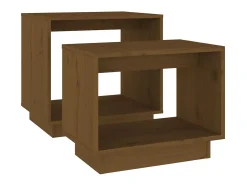 Mesas de centro de encastrar 2 pcs pinho maciço castanho mel PT981981