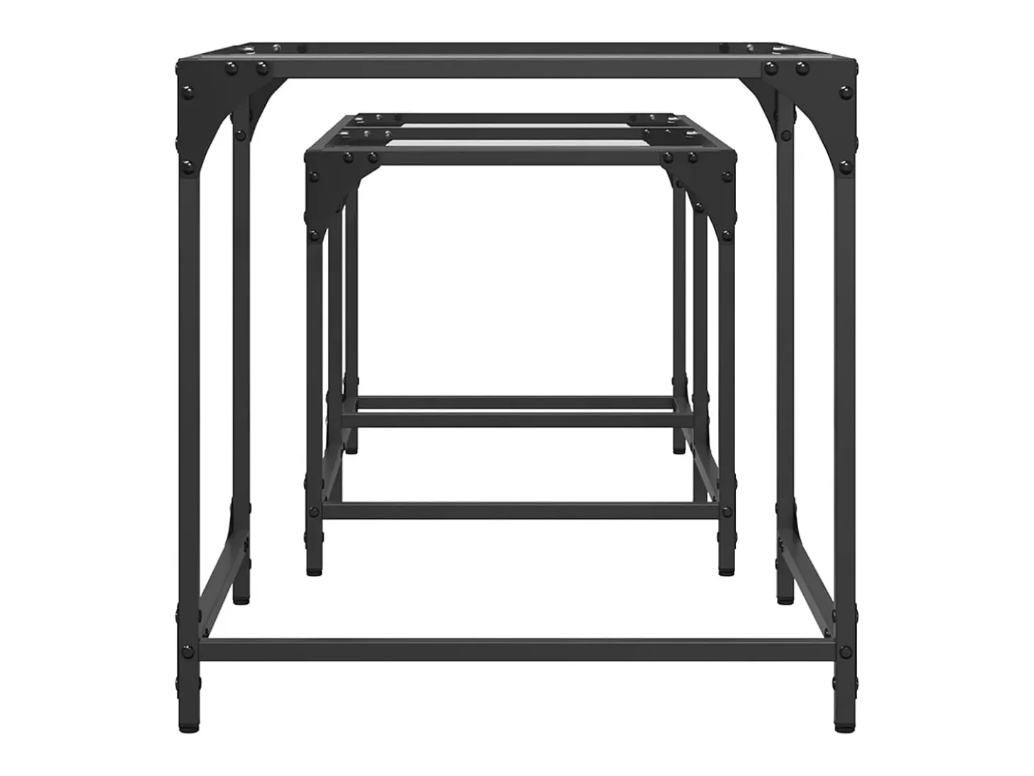 Mesas de centro encastrar 2 pcs c/ tampo vidro transparente aço PT699983