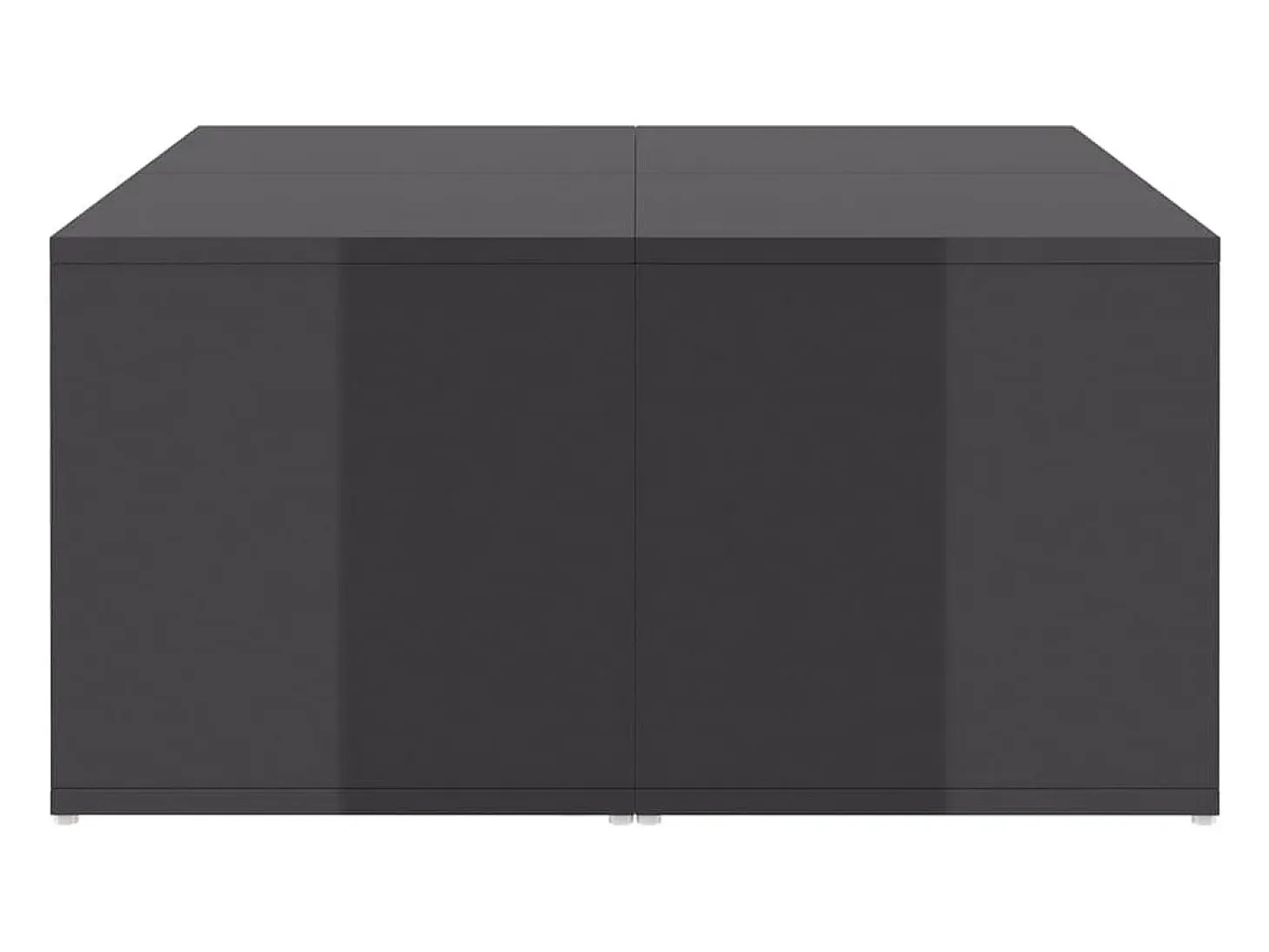 Mesas de centro 4pcs derivados de madeira cinza brilhante