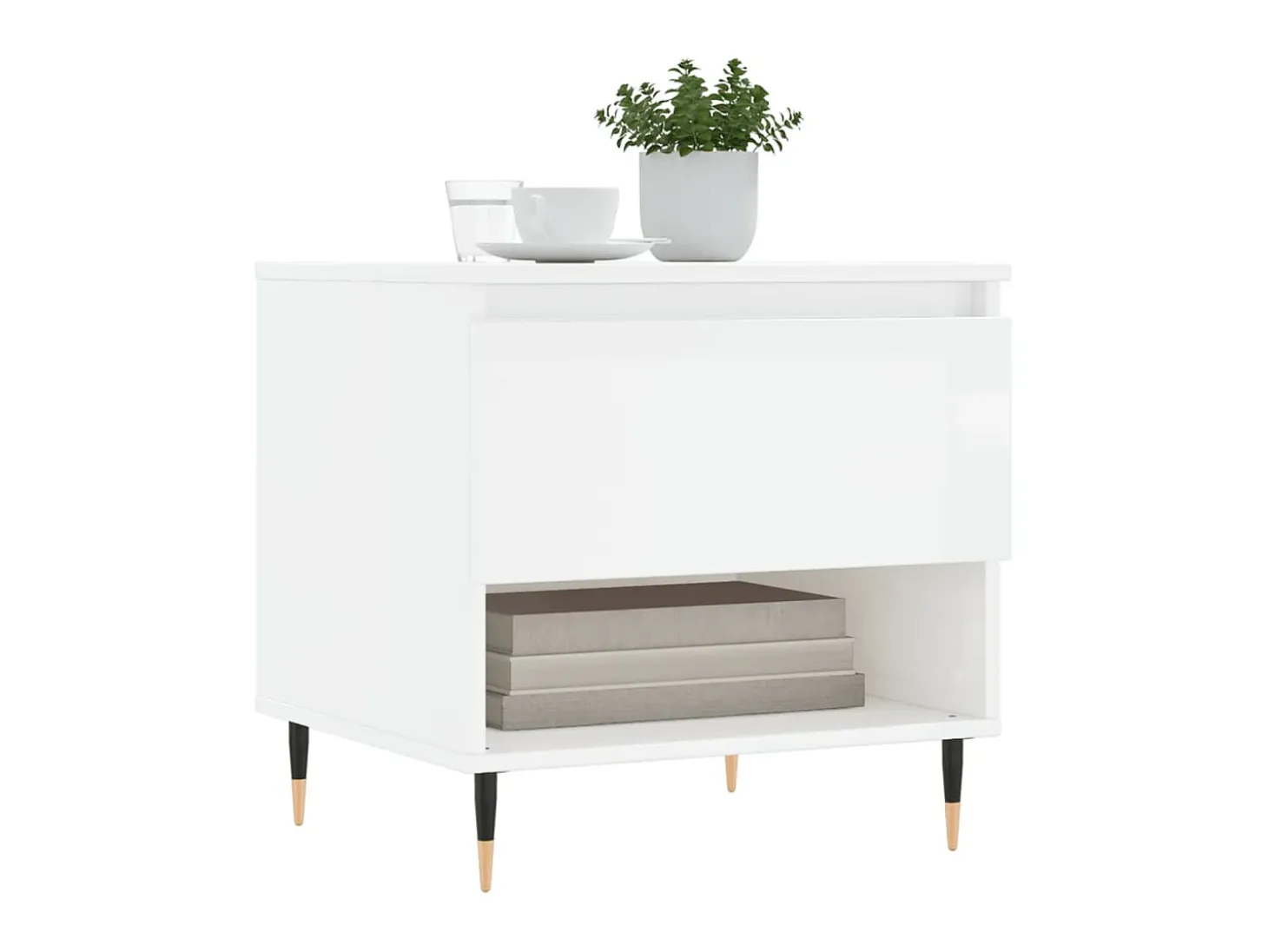 Mesas de centro 2pcs 50x46x50cm deriv. madeira branco brilhante PT169892