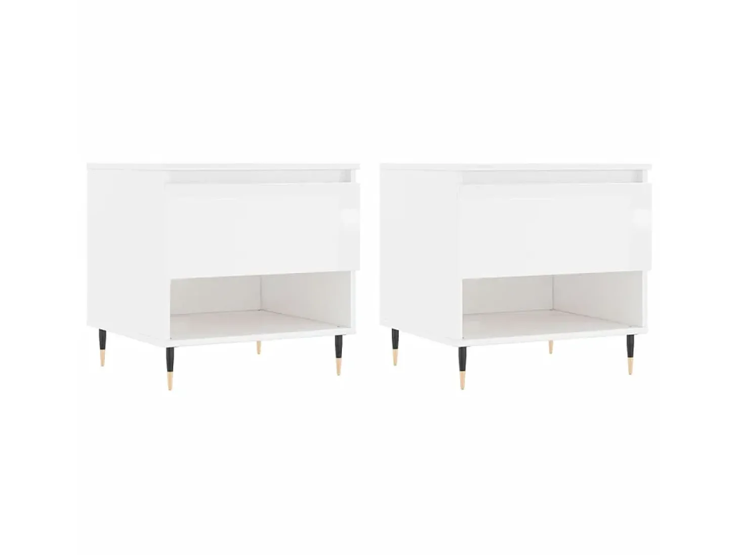Mesas de centro 2pcs 50x46x50cm deriv. madeira branco brilhante PT169892