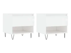 Mesas de centro 2pcs 50x46x50cm deriv. madeira branco brilhante PT908430