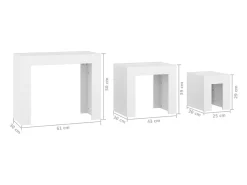 Mesas de encaixar 3 pcs derivados de madeira branco