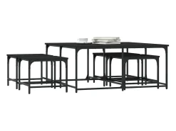 Mesas de encaixar 5 pcs derivados de madeira preto