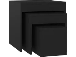 Mesas de encastrar 3 pcs derivados de madeira preto PT449113