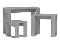 Mesas de encastrar 3 pcs derivados de madeira cinzento sonoma PT998360