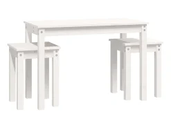 Mesas de encastrar 3 pcs madeira de pinho maciça branco PT748923