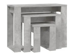 Mesas de encastrar 3 pcs madeira processada cinza cimento PT525960