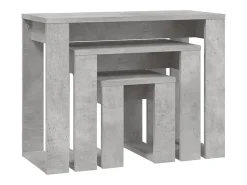Mesas de encastrar 3 pcs madeira processada cinza cimento PT525960