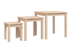 Mesas de encastrar 3 pcs madeira de pinho maciça PT859480