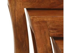 Mesas encastrar 3 pcs madeira acácia maciça 50x35x50cm castanho