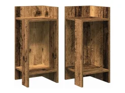 Mesas laterais 2 pcs c/ prateleira 110x50x103cm madeira velha