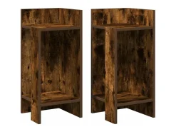 Mesas laterais 2 pcs prateleira 110x50x103 cm carvalho fumado