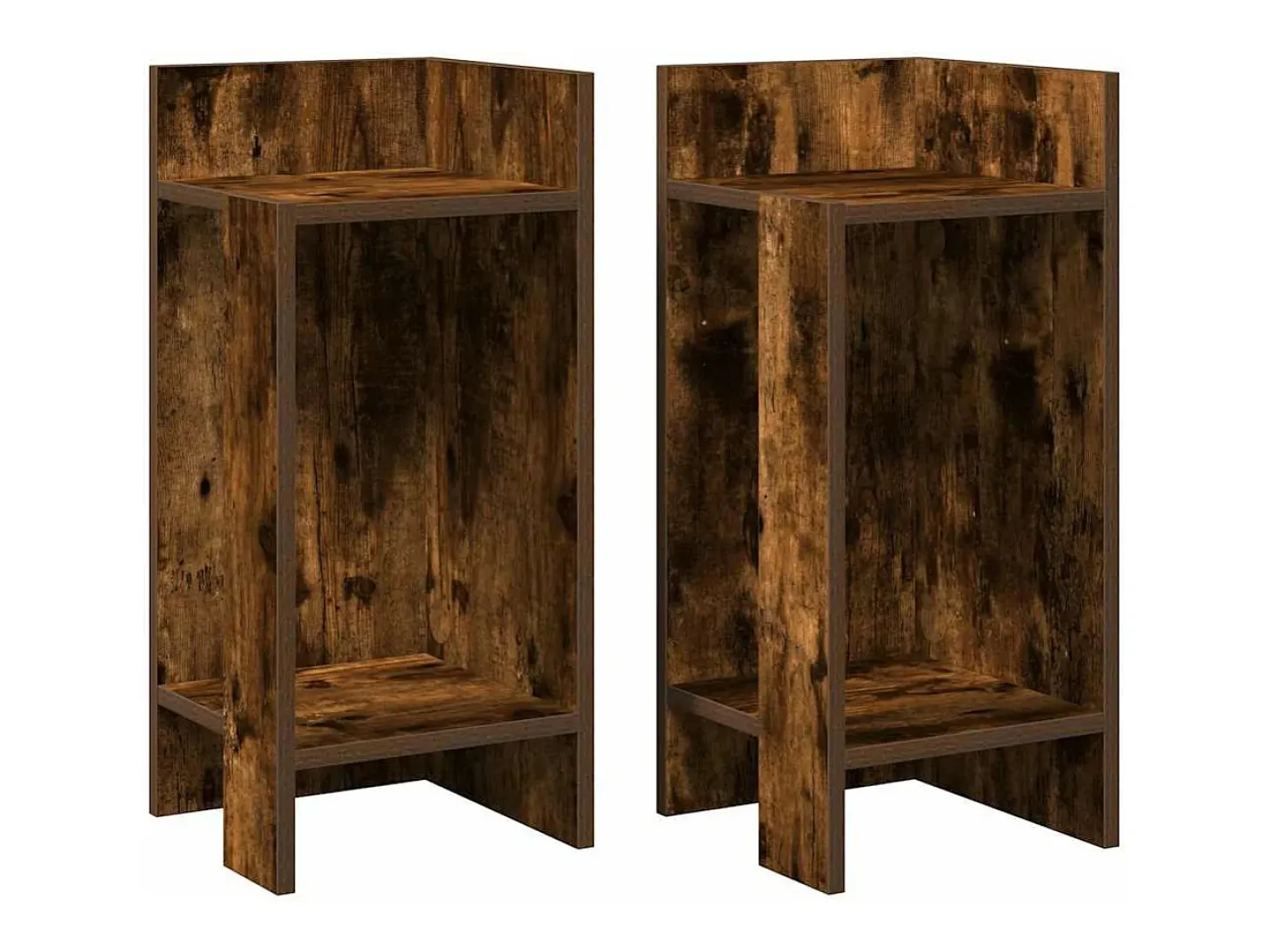 Mesas laterais 2 pcs prateleira 110x50x103 cm carvalho fumado