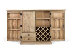 Meuble bar à 2 portas em bois de manguier