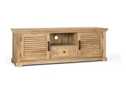 Meuble tv 2 portas e 1 tirair bois massif de manguier