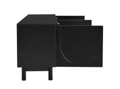 Meuble TV moderne - avec étagères réglables - en panneaux de particules - Noir