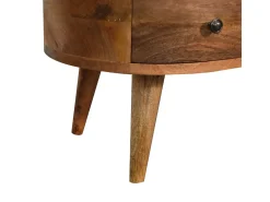 Mini mesa de centro em carvalho ondulado.