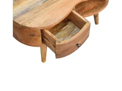 Mini mesa de centro em carvalho ondulado.