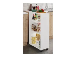 Mobiliário de cozinha servindo carrinho Tusal Branco A. 85 x L. 25 x P. 50 cm