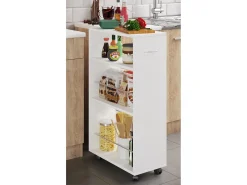 Mobiliário de cozinha servindo carrinho Tusal Branco A. 85 x L. 25 x P. 50 cm