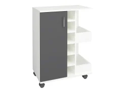 Mobiliário de cozinha servindo carrinho Esilo Branco/antracite A. 85 x L. 63 x P. 40 cm