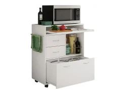 Mobiliário de cozinha servindo carrinho Kicha Branco A. 86 x L. 70 x P. 40 cm