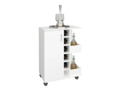Mobiliário de cozinha servindo carrinho Esilo Branco A. 85 x L. 63 x P. 40 cm