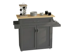 Mobiliário de cozinha servindo carrinho Pastano Antracite/carvalho mel A. 89 x L. 114 x P. 39 cm