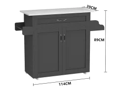 Mobiliário de cozinha servindo carrinho Pastano Antracite/carvalho mel A. 89 x L. 114 x P. 39 cm