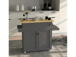 Mobiliário de cozinha servindo carrinho Pastano Antracite/carvalho mel A. 89 x L. 114 x P. 39 cm