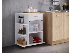 Mobiliário de cozinha servindo carrinho Pocis Branco A. 80 x L. 65 x P. 39 cm