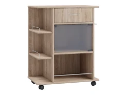 Mobiliário de cozinha servindo carrinho Pocis Sonoma Oak A. 80 x L. 65 x P. 39 cm