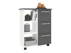 Mobiliário de cozinha servindo carrinho Esilo Branco/antracite A. 85 x L. 68 x P. 38 cm