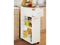 Mobiliário de cozinha servindo carrinho Tusal Branco A. 85 x L. 25 x P. 50 cm