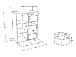 Mobiliário de cozinha servindo carrinho Esilo Branco/carvalho Sonoma A. 85 x L. 68 x P. 38 cm